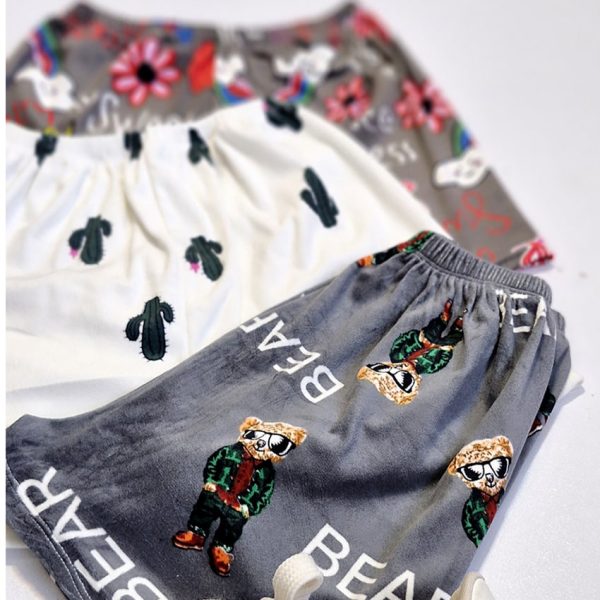 شلوارک مخمل طرحدار - مانتو پاتریس رشت