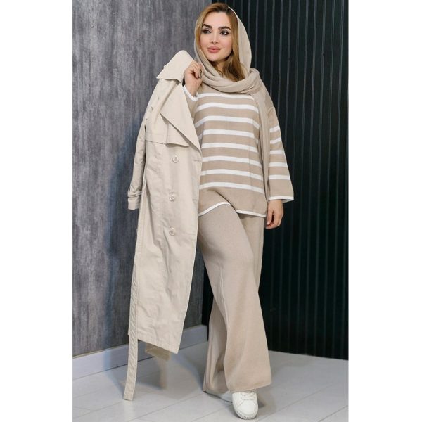 24500399-10-min ست بافت راه راه چاکدار - مانتو پاتریس رشت