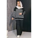 ست بافت راه راه چاکدار - مانتو پاتریس رشت