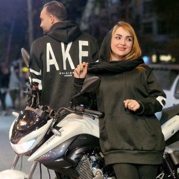 هودی دورس مشکی پشت چاپی - مانتو پاتریس رشت