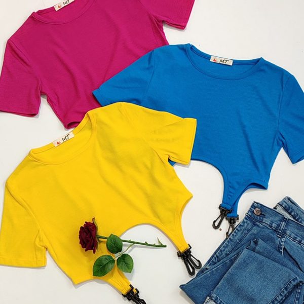 تیشرت کراپ سگک دار - مانتو پاتریس رشت