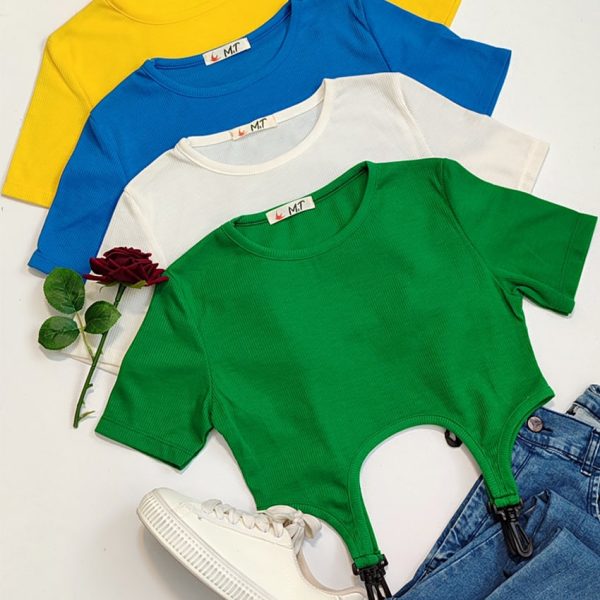 تیشرت کراپ سگک دار - مانتو پاتریس رشت