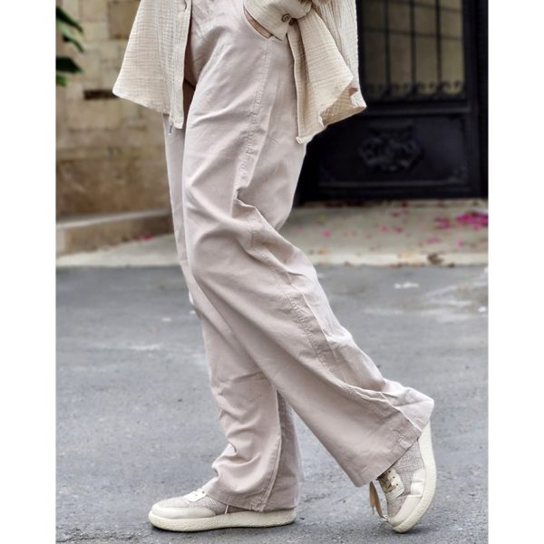 31400197-min شلوار بگ کتان کرم - مانتو پاتریس رشت