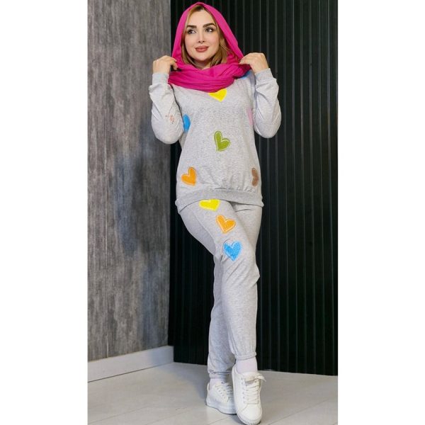 ست بلوز شلوار ملانژ قلبی - مانتو پاتریس رشت