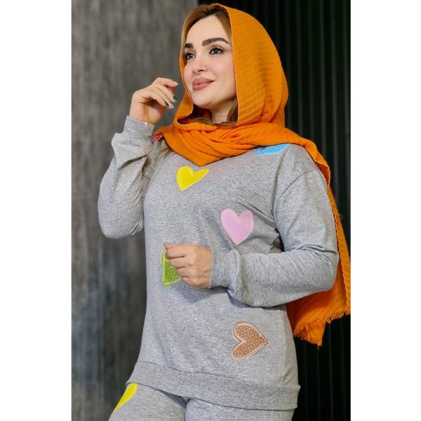 ست بلوز شلوار ملانژ قلبی - مانتو پاتریس رشت