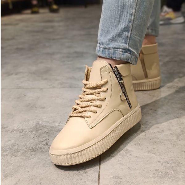 نیم بوت دو زیپ کرم - مانتو پاتریس رشت