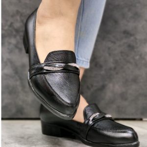 کالج چرم جلو نگین ضربدری - مانتو پاتریس رشت