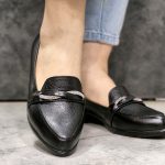 کالج چرم جلو نگین ضربدری - مانتو پاتریس رشت