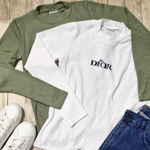 بلوز آستین بلند فانریپ چاپ دیور - مانتو پاتریس رشت