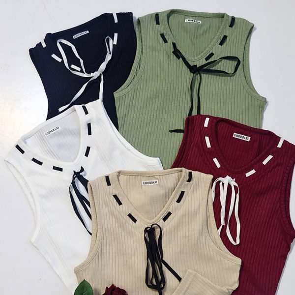 تاپ کراپ یقه نواری - مانتو پاتریس رشت