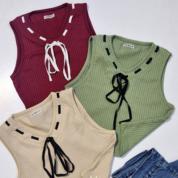 تاپ کراپ یقه نواری - مانتو پاتریس رشت