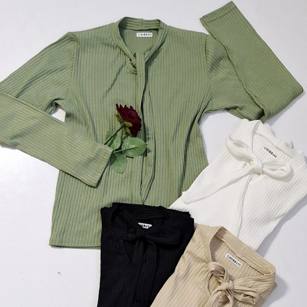 بلوز آستین بلند یقه پاپیون- مانتو پاتریس رشت