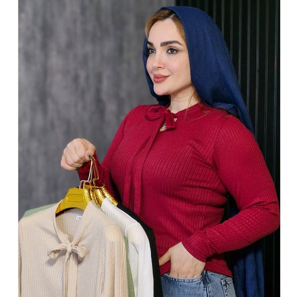 بلوز آستین بلند یقه پاپیون- مانتو پاتریس رشت