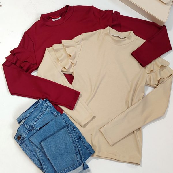 بلوز آستین بلند چین دار -مانتو پاتریس رشت