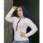 بلوز فانریپ سفید طرح میکس - مانتو پاتریس رشت