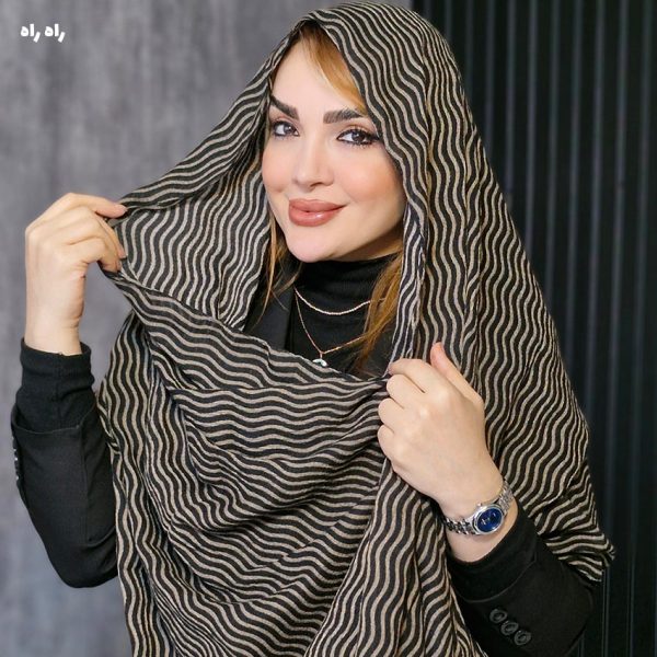 34600222-2-min شال کریشه مشکی طرحدار - مانتو پاتریس رشت