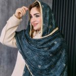 شال کریشه طرح برگ - مانتو پاتریس رشت
