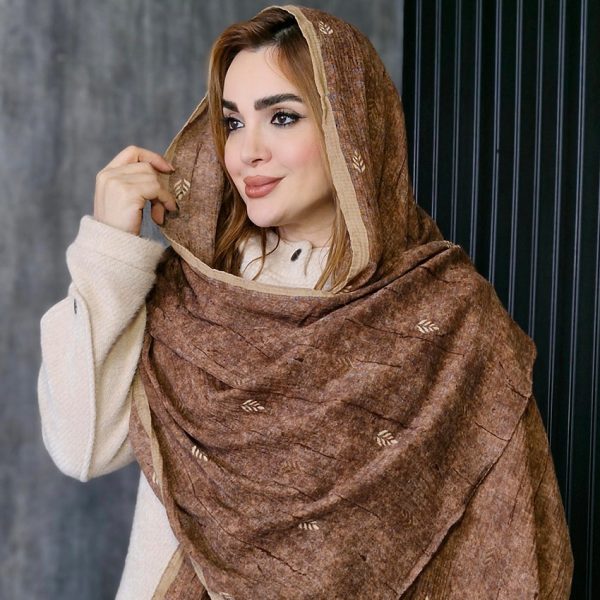 شال کریشه طرح برگ - مانتو پاتریس رشت