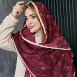 شال کریشه طرح برگ - مانتو پاتریس رشت