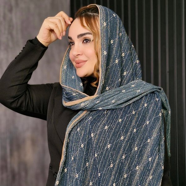 شال کریشه نقطه ای گلدار