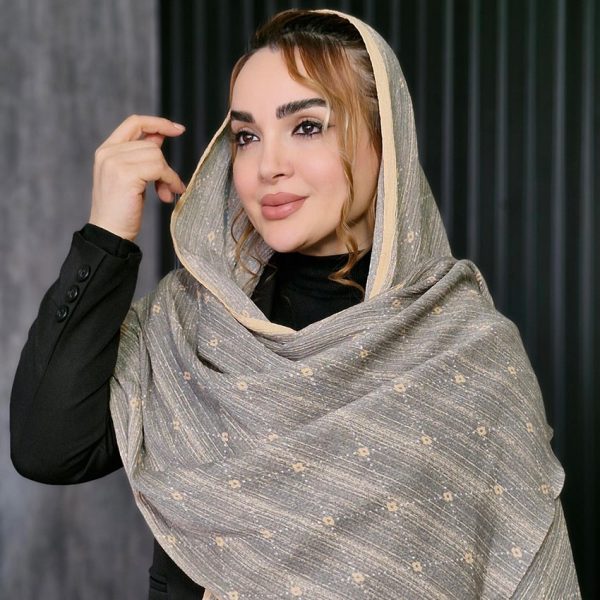 شال کریشه نقطه ای گلدار