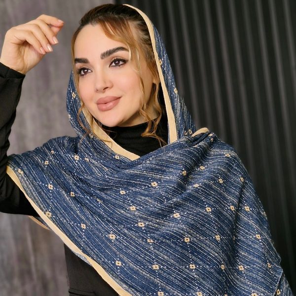 شال کریشه نقطه ای گلدار