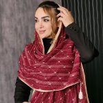 شال کریشه نقطه ای گلدار