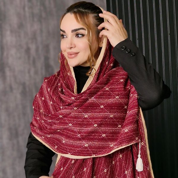 348001333-5-min شال کریشه نقطه ای گلدار