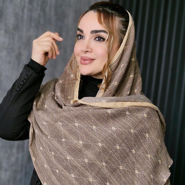 شال کریشه نقطه ای گلدار