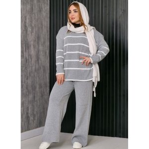 ست بافت راه راه - مانتو پاتریس رشت