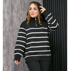 بلوز بافت پینترستی نیم زیپ - مانتو پاتریس رشت