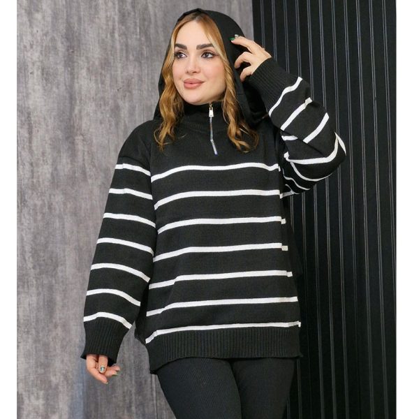 بلوز بافت پینترستی نیم زیپ - مانتو پاتریس رشت