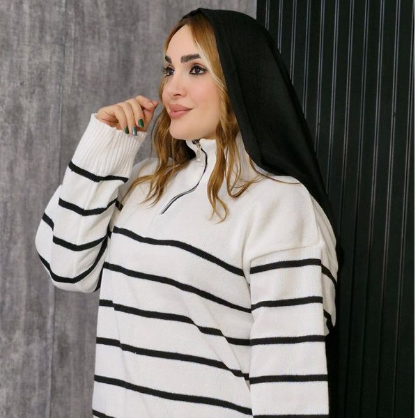 بلوز بافت پینترستی نیم زیپ - مانتو پاتریس رشت