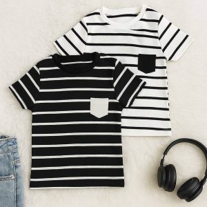 تیشرت راه راه تک جیب فانریپ