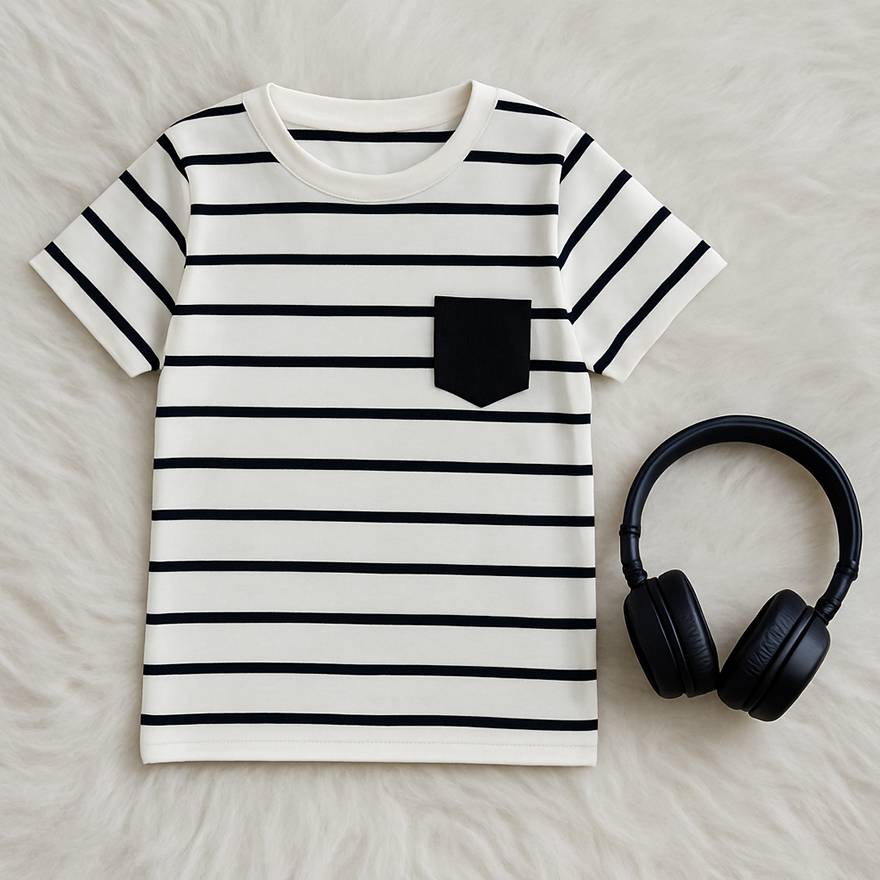 تیشرت راه راه تک جیب فانریپ - مانتو پاتریس رشت