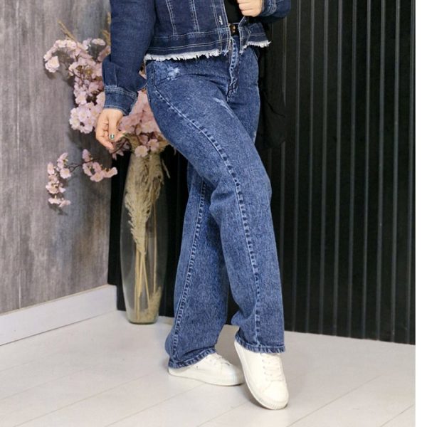 شلوار جین نیم بگ - مانتو پاتریس رشت