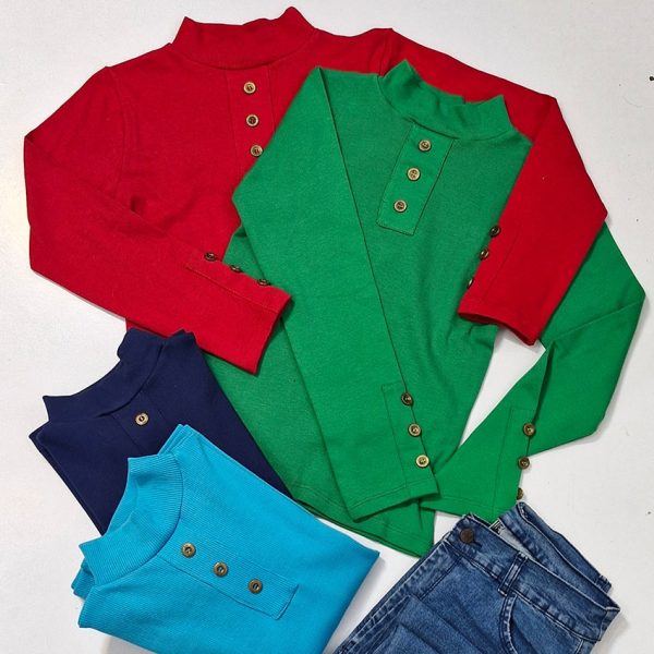 بلوز آستین بلند فانریپ 3 دکمه