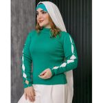 بلوز کربریتی آستین مرواریدی