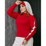 بلوز کربریتی آستین مرواریدی