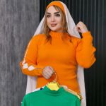 بلوز کربریتی آستین مرواریدی