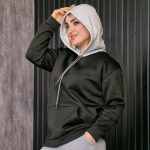 هودی کلاه ملانژ مشکی - مانتو پاتریس رشت
