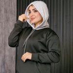 هودی کلاه ملانژ مشکی - مانتو پاتریس رشت
