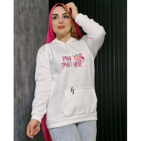 هودی سفید چاپ پلنگ صورتی - مانتو پاتریس رشت