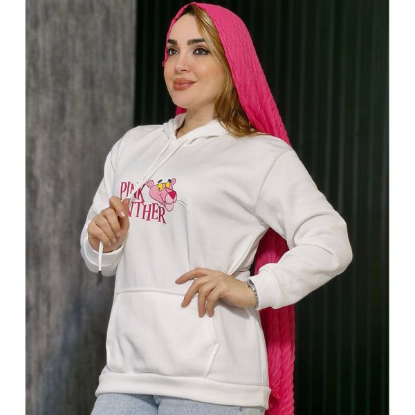 4300031-2-min هودی سفید چاپ پلنگ صورتی - مانتو پاتریس رشت