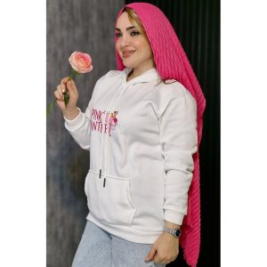 هودی سفید چاپ پلنگ صورتی - مانتو پاتریس رشت