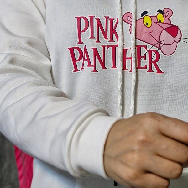 هودی سفید چاپ پلنگ صورتی - مانتو پاتریس رشت