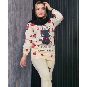 ست بلوز شلوار گربه و قلب