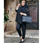 ست مازراتی مشکی دکمه طلایی - مانتو پاتریس رشت