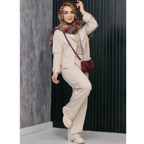 ست کت شلوار کتان - مانتو پاتریس رشت