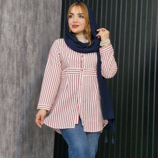 مانتو راه راه کمر چین - مانتو پاتریس رشت